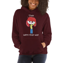 Load image into Gallery viewer, Women's Hoodies Heavy Blend Hooded Sweatshirt. They went that way. (white lettering) ©
