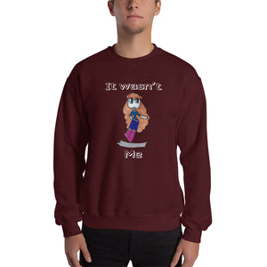 Men's Sweatshirt Unisex Heavy Blend Crewneck Sweatshirt. It wasn't me. (white lettering) ©