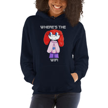 Load image into Gallery viewer, Women's Hoodies Heavy Blend Hooded Sweatshirt. Where's the WIFI. (white lettering) ©