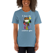 Load image into Gallery viewer, Women's T-shirts Short Sleeve Jersey T-Shirt. I have the creative gene. (white lettering) ©
