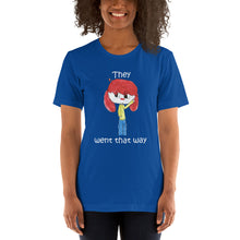Load image into Gallery viewer, Women's T-shirts Short Sleeve Jersey T-Shirt. They went that way. (white lettering) ©