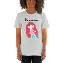Load image into Gallery viewer, Women's T-shirts Short Sleeve Jersey T-Shirt. Pineapple. (black lettering) ©