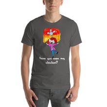 Load image into Gallery viewer, Men&#39;s T-shirts Short Sleeve Jersey T-Shirt. Have you seen my chicken? (white lettering) ©