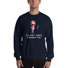 Load image into Gallery viewer, Men&#39;s Sweatshirt Unisex Heavy Blend Crewneck Sweatshirt. I&#39;m not sure I believe you. (white lettering) ©