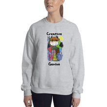 Load image into Gallery viewer, Women&#39;s Gildan Sweatshirt Unisex Heavy Blend Crew-neck Sweatshirt. Creative Genius. (black lettering) ©