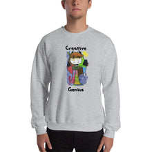 Load image into Gallery viewer, Men&#39;s Sweatshirt Unisex Heavy Blend Crewneck Sweatshirt. Creative Genius. (black lettering) ©