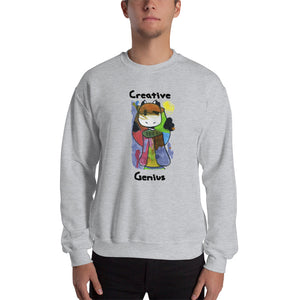 Men's Sweatshirt Unisex Heavy Blend Crewneck Sweatshirt. Creative Genius. (black lettering) ©