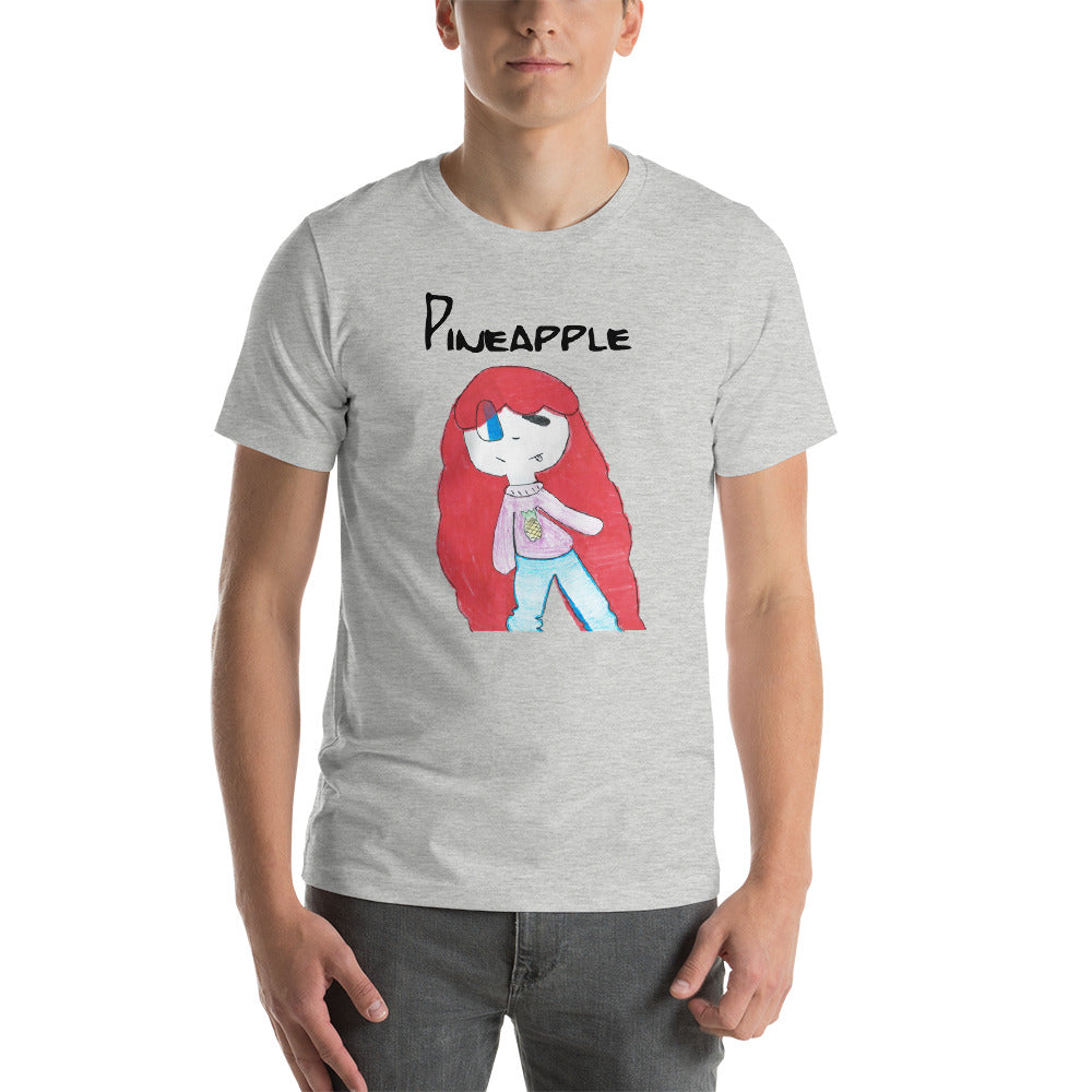 Men's T-shirts Short Sleeve Jersey T-Shirt. Pineapple. (black lettering) ©