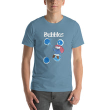 Load image into Gallery viewer, Men&#39;s T-shirts Short Sleeve Jersey T-Shirt. Bubbles. (white lettering) ©