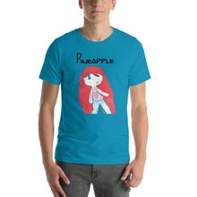 Load image into Gallery viewer, Men&#39;s T-shirts Short Sleeve Jersey T-Shirt. Pineapple. (black lettering) ©