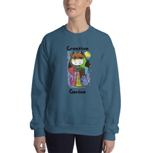 Load image into Gallery viewer, Women&#39;s Gildan Sweatshirt Unisex Heavy Blend Crew-neck Sweatshirt. Creative Genius. (black lettering) ©
