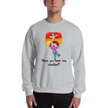 Load image into Gallery viewer, Men&#39;s Sweatshirt Unisex Heavy Blend Crewneck Sweatshirt. Have you seen my chicken? (black lettering) ©