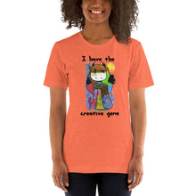 Load image into Gallery viewer, Women's T-shirts Short Sleeve Jersey T-Shirt. I have the creative gene. (black lettering) ©