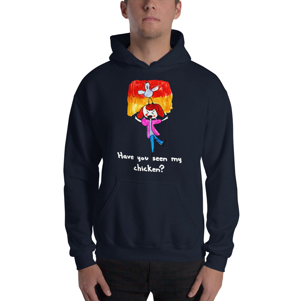 Men's Hoodies Heavy Blend Hooded Sweatshirt. Have you seen my chicken? (white lettering) ©