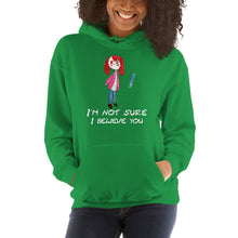 Load image into Gallery viewer, Women's Hoodies Heavy Blend Hooded Sweatshirt. I'm not sure I believe you. (white lettering) ©