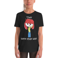 Load image into Gallery viewer, Youth T-shirt Bella + Canvas Short Sleeve Tee with Tear Away Label. They went that way. (white lettering) ©