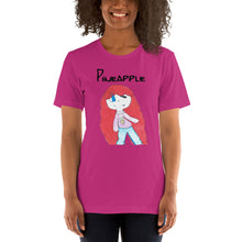 Load image into Gallery viewer, Women's T-shirts Short Sleeve Jersey T-Shirt. Pineapple. (black lettering) ©