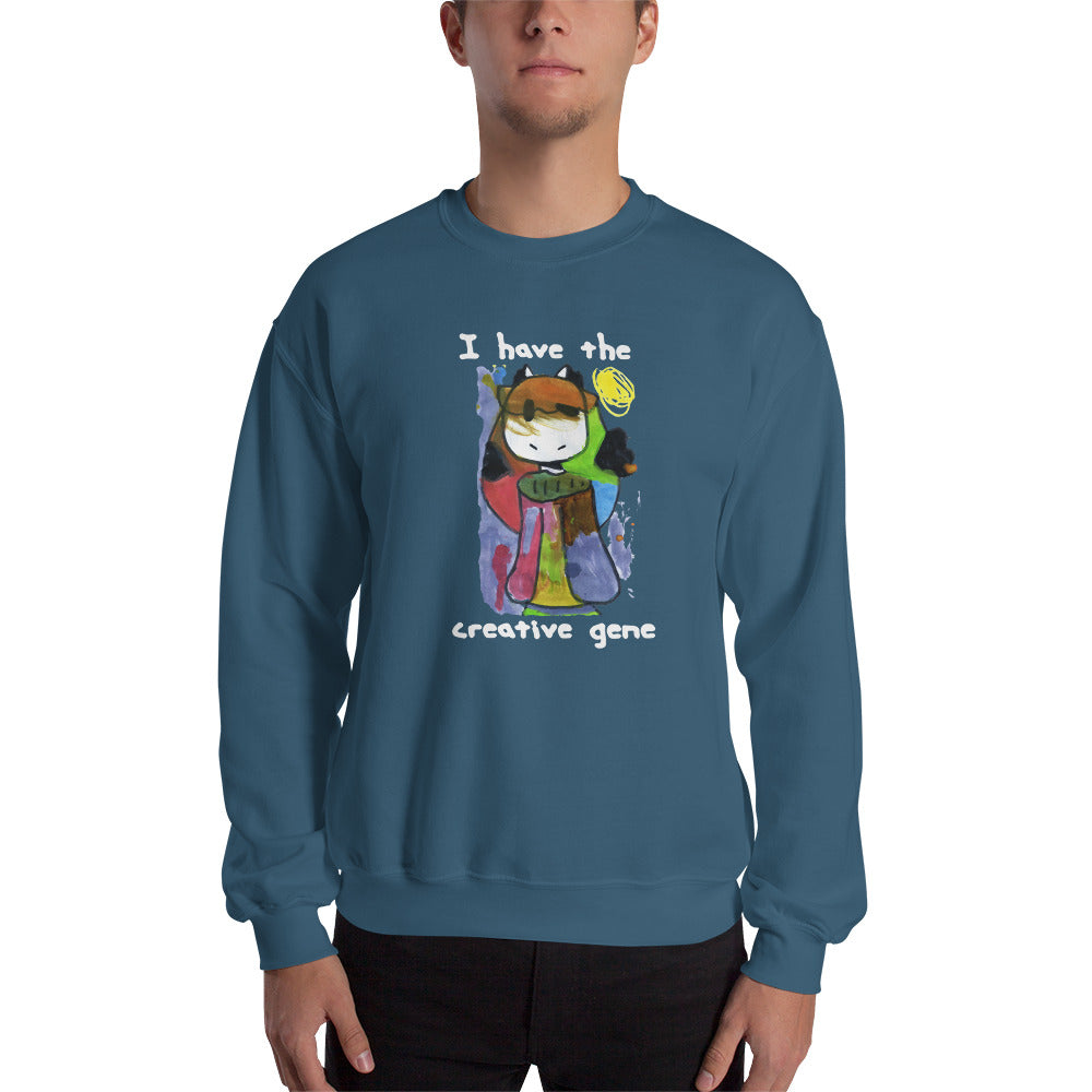 Men's Sweatshirt Unisex Heavy Blend Crewneck Sweatshirt. I have the creative gene. (white lettering) ©