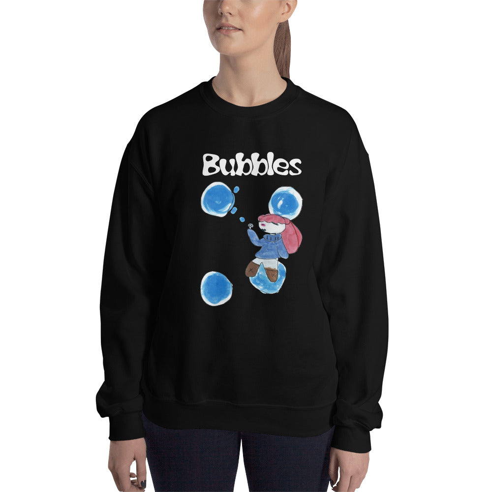 Women's Gildan Sweatshirt Unisex Heavy Blend Crew-neck Sweatshirt. Bubbles. (white lettering) ©