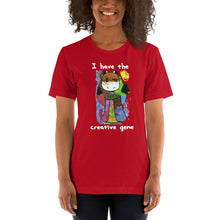 Load image into Gallery viewer, Women's T-shirts Short Sleeve Jersey T-Shirt. I have the creative gene. (white lettering) ©