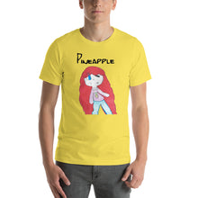 Load image into Gallery viewer, Men&#39;s T-shirts Short Sleeve Jersey T-Shirt. Pineapple. (black lettering) ©
