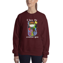 Load image into Gallery viewer, Women&#39;s Gildan Sweatshirt Unisex Heavy Blend Crew-neck Sweatshirt. I have the creative gene. (white lettering) ©