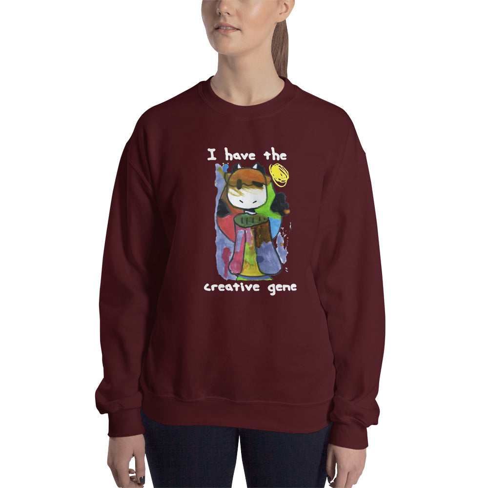 Women's Gildan Sweatshirt Unisex Heavy Blend Crew-neck Sweatshirt. I have the creative gene. (white lettering) ©