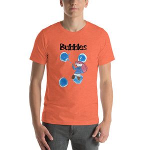 Men's T-shirts Short Sleeve Jersey T-Shirt. Bubbles. (black lettering) ©